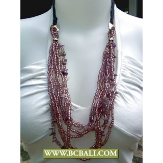 Beads Glass Multi Strand Fashion Necklace Rope